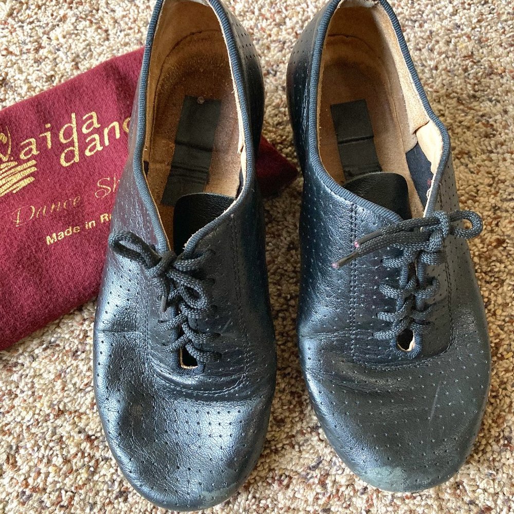AIDA Dancesport black leather practice shoes 121 Jenalyn for women 23cm (US6)